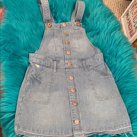 abercrombie kids Other - Abercrombie NWOT pinstripe raw hem coverall dress